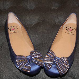 Penny loves Kenny Fergie Blue Satin Ballet Flats